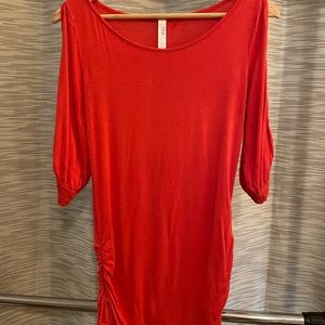 Coral(ish) Pinkblush maternity shirt, size large